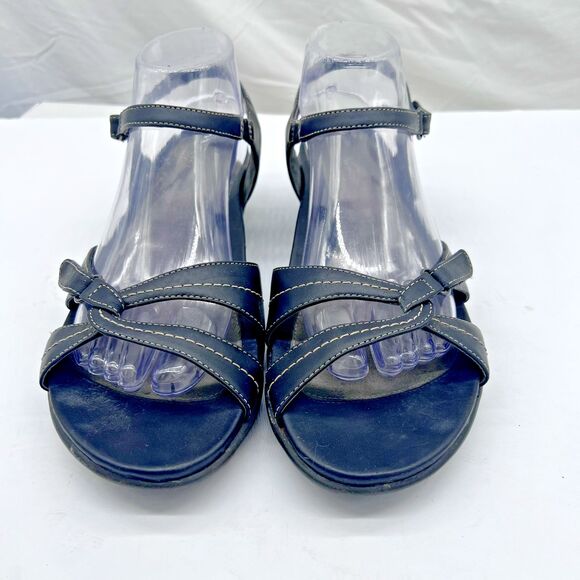 Dansko Sandals Ankle Strap Strappy Black Leather Open Toe Heel Size 41 - US 10.5 - Picture 3 of 16